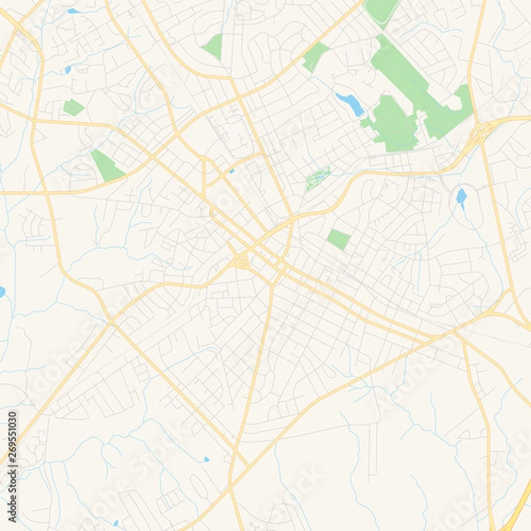 Fototapeta Empty vector map of Rock Hill, South Carolina, USA