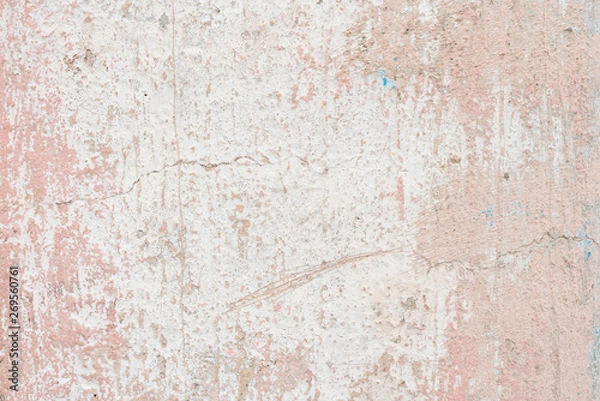 Fototapeta Texture, wall, concrete, it can be used as a background. Wall fragment with scratches and cracks