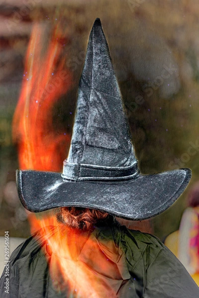 Obraz a large and long pointy witch hat for halloween