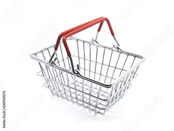 Fototapeta shopping basket isolated on white