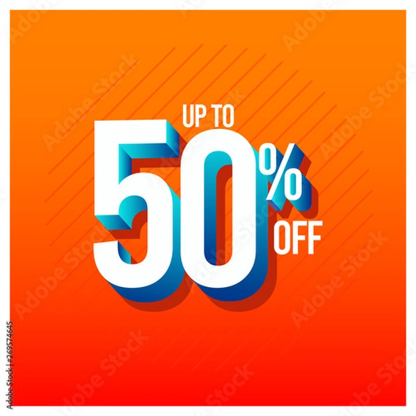 Fototapeta Sale Discount up to 50% off Set Vector Template Design Illustration