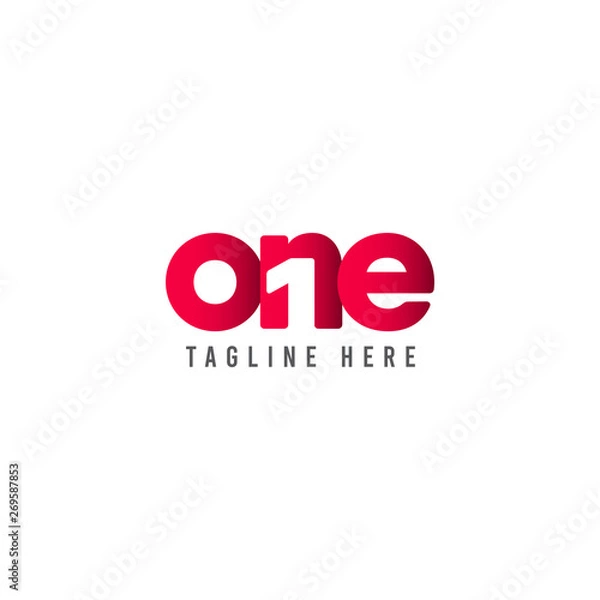 Fototapeta one logo vector template. Design for banner, greeting cards or print.