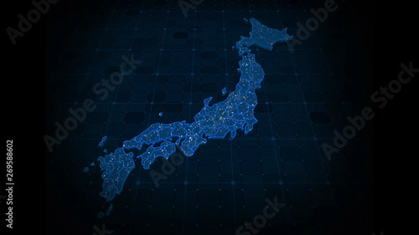 Fototapeta Japan Map