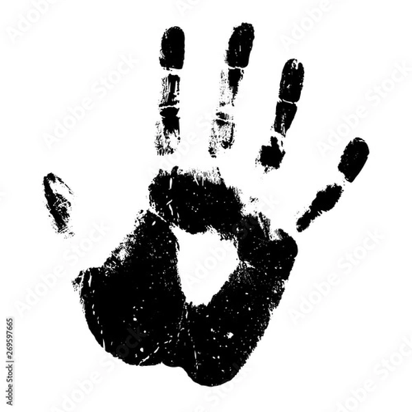 Fototapeta Human hand print silhouette vector icon