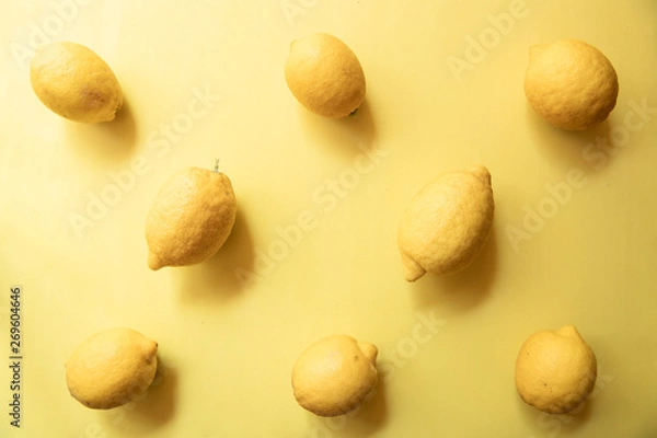 Obraz pattern limoni su sfondo giallo