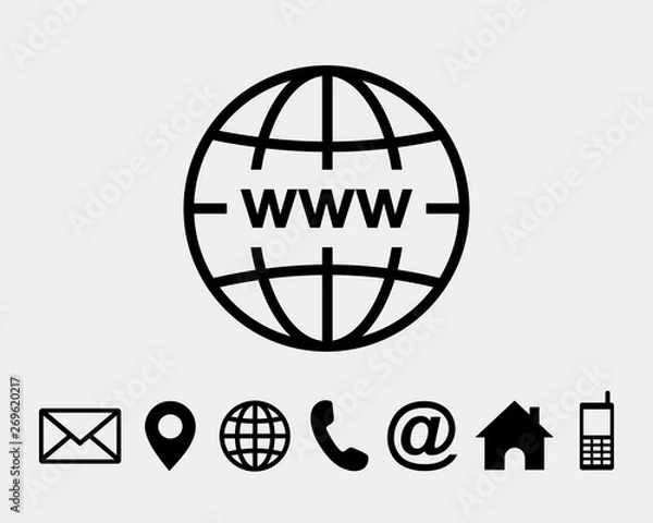 Obraz World, web icon, internet symbol vector foe web