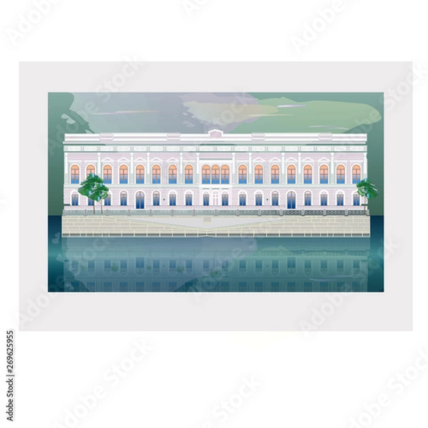 Fototapeta Sheremetev palace in SPb, Russia. Sanset