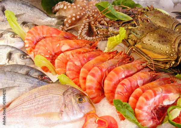 Obraz świeże owoce morza