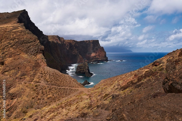 Obraz mountains near the blue ocean in Ponta de Sao Lourenco madeira