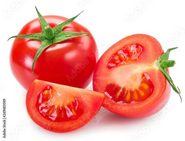 Fototapeta Fresh tomato on white background