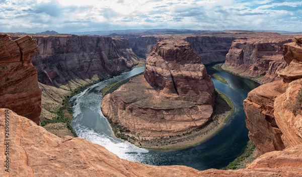 Obraz Panorama view of the Horseshoe Bend over the Colorado River near Page, Arizona, USA