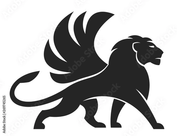 Obraz Winged lion on a white background