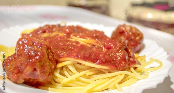 Obraz spaghetti and meatballs