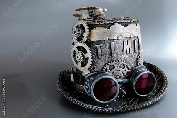 Fototapeta Steampunk festa in oro e argento