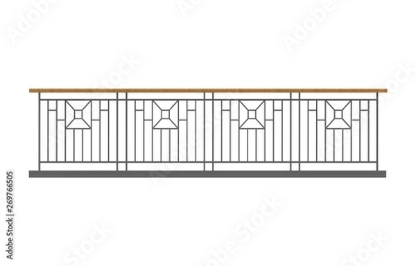 Fototapeta Fence isolated on White 3D Rendering
