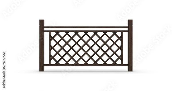 Fototapeta Fence isolated on White 3D Rendering