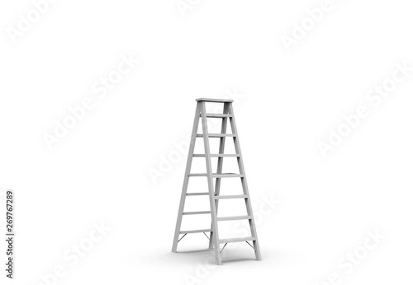 Fototapeta Metal Stairs isolated on white 3D Rendering