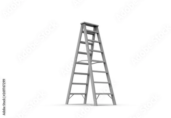 Fototapeta Metal Stairs isolated on white 3D Rendering