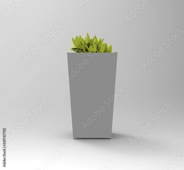 Fototapeta flower plant in Pot 3D Rendering