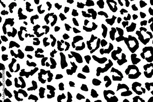 Fototapeta Black and White leopard skin pattern for background