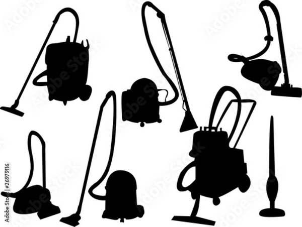 Obraz vacuum cleaner silhouette - vector