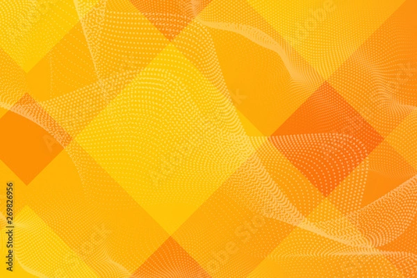 Fototapeta abstract, orange, illustration, yellow, wallpaper, pattern, light, design, backgrounds, graphic, color, art, texture, bright, sun, vector, backdrop, digital, dots, blur, circles, waves, line, wave