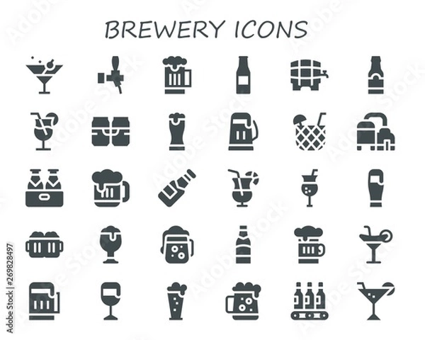 Obraz brewery icon set
