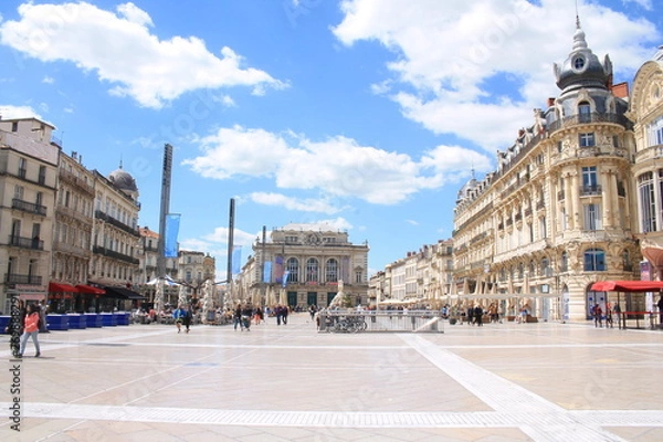 Obraz Comedy square in Montpellier, Herault, France