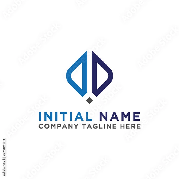 Fototapeta The initial logo of the DD letter design. - Vector