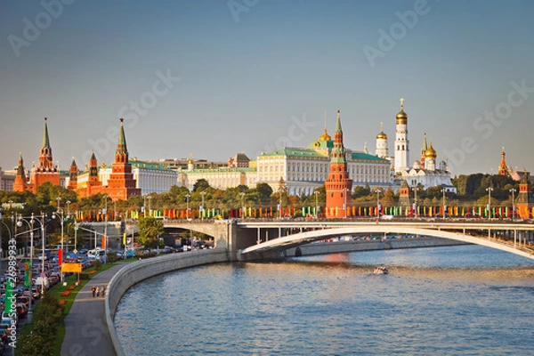 Obraz Moskwa Kremlin o zachodzie słońca
