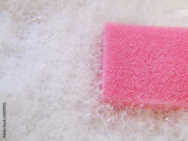 Obraz pink sponge and white bubbles 1
