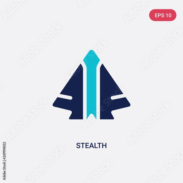Fototapeta two color stealth vector icon from army and war concept. isolated blue stealth vector sign symbol can be use for web, mobile and logo. eps 10