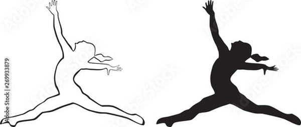 Obraz Illustration of gymnast vector design element for websites, blogs, advertisements, flyers, posters, backgrounds, business cards, logo, and tri-folds	