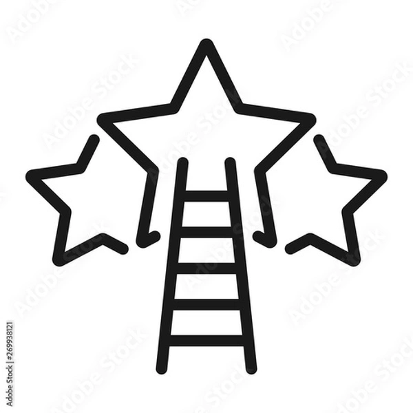 Fototapeta star and stairs - minimal line web icon. simple vector illustration. concept for infographic, website or app.