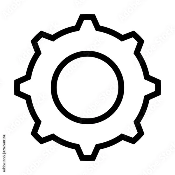 Fototapeta thin line sharp vector icon / gear, function, setting