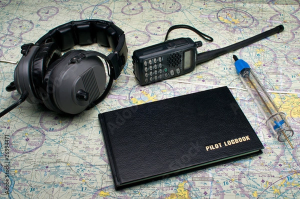 Obraz Pilots equipment before the flight