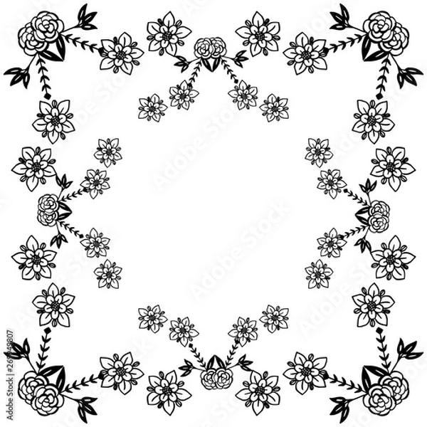 Fototapeta Vector illustration pattern flower frame with beautiful design