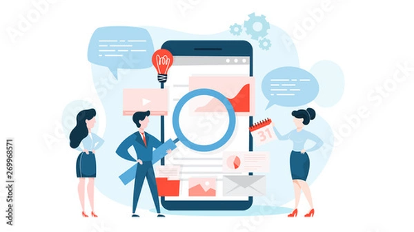 Fototapeta SEO or search engine optimization concept. Marketing strategy