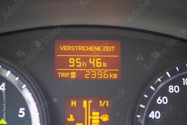 Fototapeta information display in a modern car