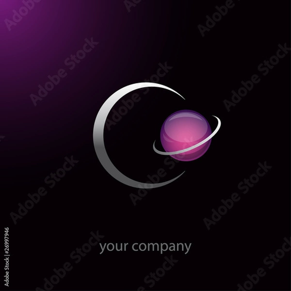 Obraz logo entreprise, planète, perle