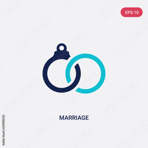 Fototapeta two color marriage vector icon from birthday party and wedding concept. isolated blue marriage vector sign symbol can be use for web, mobile and logo. eps 10