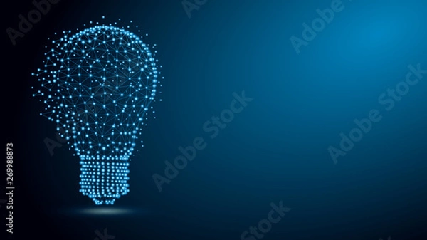Fototapeta Lightbulb with network structure