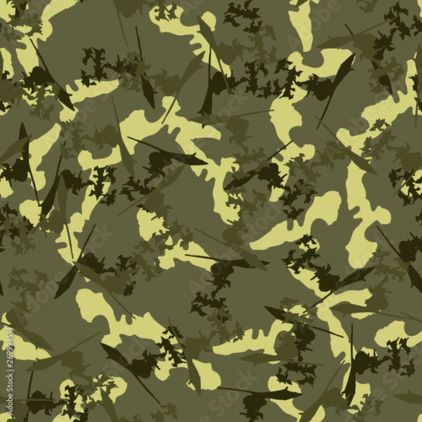 Fototapeta Field camouflage of various shades of green color