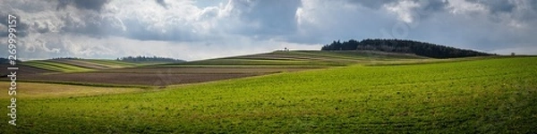 Obraz Freshly plowed field in spring in the Waldviertel, Austria