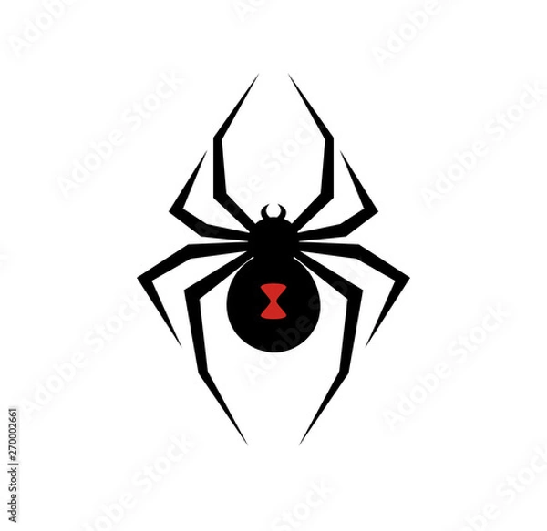 Fototapeta Black widow spider logo vector illustration