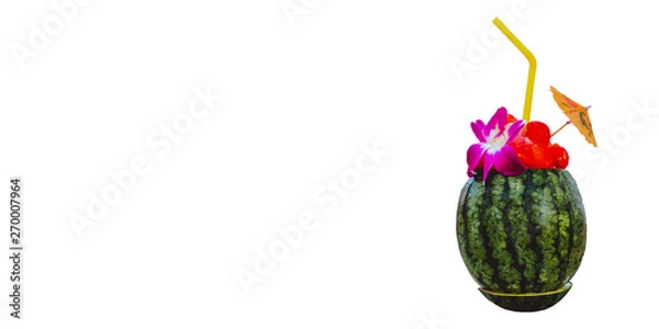 Fototapeta watermalon juice refreshing on white background isolated