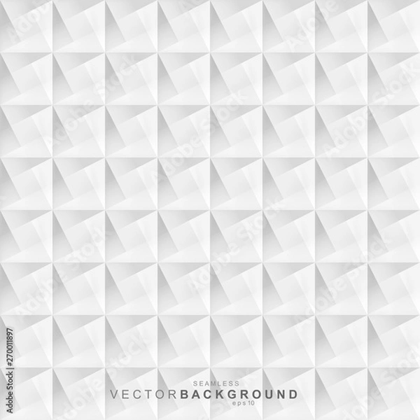 Obraz White geometric decorative texture - seamless vector background