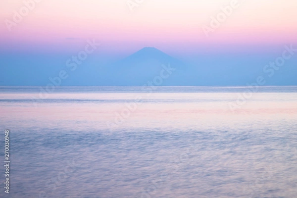 Fototapeta 相模湾と富士山の夕焼け