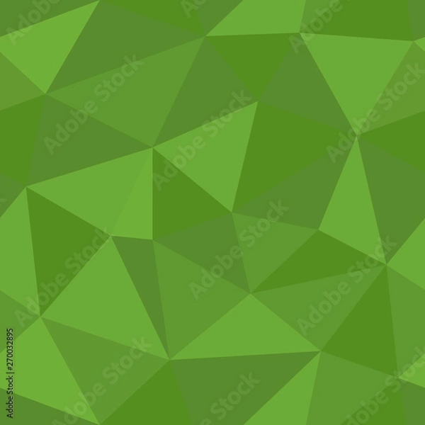 Fototapeta Polygonal abstract seamless pattern in green colors.