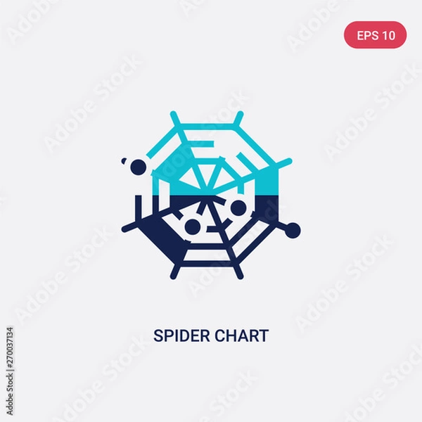Fototapeta two color spider chart vector icon from business concept. isolated blue spider chart vector sign symbol can be use for web, mobile and logo. eps 10